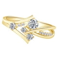 thumbnail image 1 of AFFY 0.51 Ct White Natural Diamond Engagement Bypass Ring in 14k Yellow Gold Ring Size - 8.5, 1 of 1