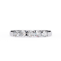 0.51 TCW Round Brilliant Cut Lab Grown Diamond Bar Set Five Stone Engagement Ring, CVD Diamond 14K White Gold Wedding Ring For Woman