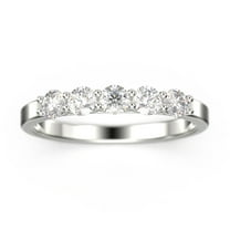 0.51Ct Premier Five Stone Trellis Diamond Moissanite 18K White Gold Over Silver Wedding Ring