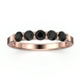 thumbnail image 1 of 0.51ct Premier Five Stone Trellis Black Diamond Moissanite 18K Rose Gold Over Silver Wedding Ring, 1 of 4