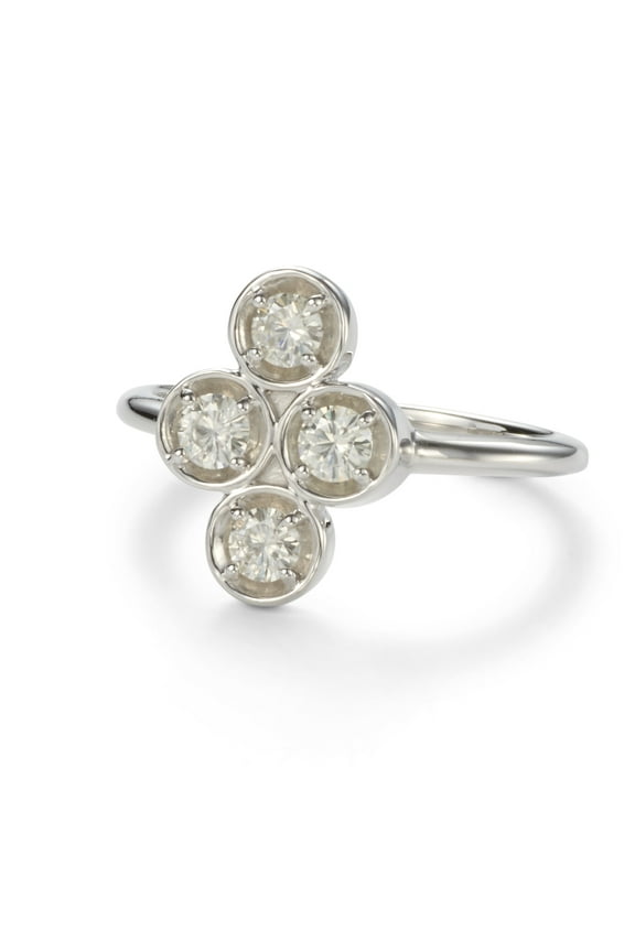 0.52 CTW DEW Round Moissanite Stackable Band in Sterling Silver