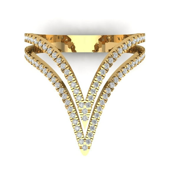 0.525 ctw Statement Anniversary Ring for Women | Round Cut Moissanite | Hyperallergenic Solid 18K Yellow Gold