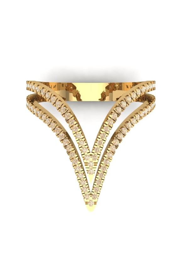 0.525 ct Round Cut Natural Morganite Statement 14K Yellow Gold Womens Engagement Ring