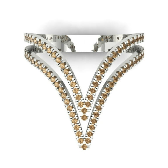 Statement Engagement Ring for Women - 0.525ct Simulated Champagne Diamond in 18K White Gold Promise Ring