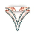 thumbnail image 1 of 0.525 ct Round Cut Blue Moissanite Statement 14K Rose Gold Womens Engagement Ring, 1 of 5