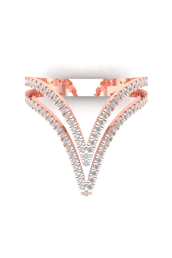 0.525 ctw Statement Anniversary Ring for Women | Round Cut Moissanite | Hyperallergenic Solid 14K Rose Gold