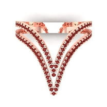 0.525 ctw Statement Anniversary Ring for Women | Round Cut Natural Garnet | Hyperallergenic Solid 18K Rose Gold