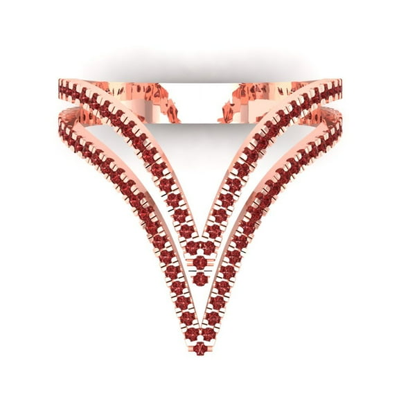 0.525 ctw Statement Anniversary Ring for Women | Round Cut Natural Garnet | Hyperallergenic Solid 18K Rose Gold