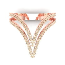 0.525 ct Round Cut Natural Morganite Statement 14K Rose Gold Womens Engagement Ring