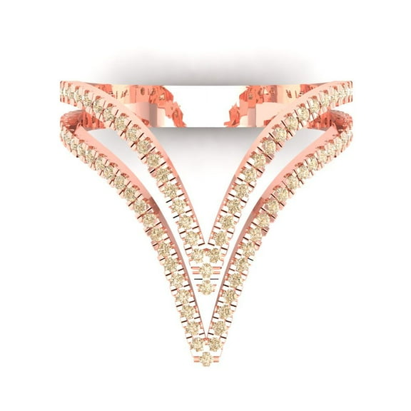 0.525 ct Round Cut Natural Morganite Statement 14K Rose Gold Womens Engagement Ring