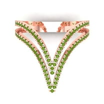 0.525 ctw Statement Anniversary Ring for Women | Round Cut Natural Peridot | Hyperallergenic Solid 18K Rose Gold