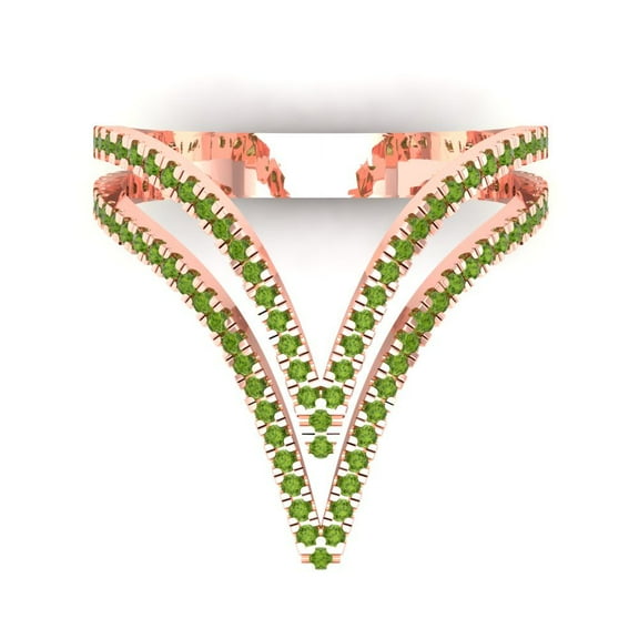 0.525 ctw Statement Anniversary Ring for Women | Round Cut Natural Peridot | Hyperallergenic Solid 18K Rose Gold