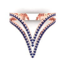 0.525 ctw Statement Anniversary Ring for Women | Round Cut Simulated Tanzanite | Hyperallergenic Solid 18K Rose Gold