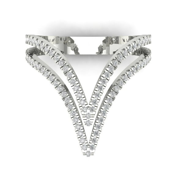 Statement Engagement Ring for Women - 0.525ct Moissanite in 18K White Gold Promise Ring