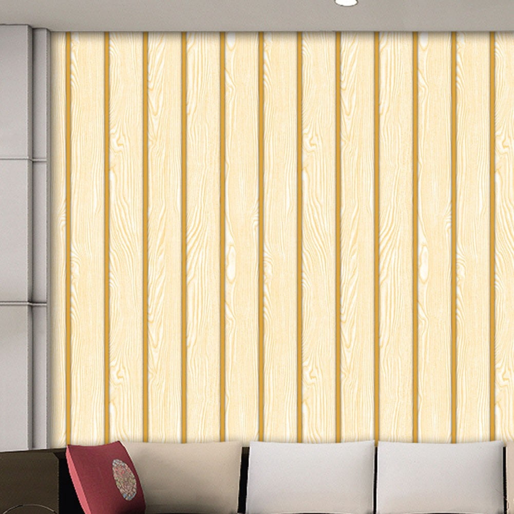 0.53*9.5M Modern Chinese 3D Imitation Wood Grain Wallpaper Decoration Wallpaper A Smile Home