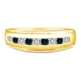 thumbnail image 1 of AFFY 0.53 Carat Blue & White Natural Diamond Men's Wedding Band Ring 10k Solid Gold, 1 of 1