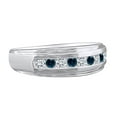 thumbnail image 1 of AFFY 0.53 Carat (Ctw) Round Blue & White Natural Diamond Men's Wedding Band Ring 10k Solid Yellow Gold Ring Size-11, 1 of 1