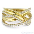 thumbnail image 1 of 0.53ct Round Cut Diamond Right-Hand Overlapping Loop Statement Ring in 14k Yellow Gold, 1 of 1