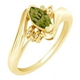 thumbnail image 1 of AFFY (0.54 cttw) Simulated Green Peridot & White Natural Diamond Accent Engagement Wedding Promise Ring In 14k Yellow Gold With Ring Size 10.5, 1 of 1