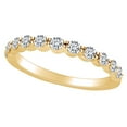 thumbnail image 1 of AFFY 0.55 Carat Round Shape White Natural Diamond Half Eternity Band Ring 18k Solid Yellow Gold Ring Size-9.5, 1 of 1