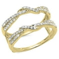 thumbnail image 1 of 0.55 Carat (ctw) 10K Yellow Gold Round Cut Diamond Ladies Anniversary Wedding Band Enhancer Swirl Guard Double Ring 1/2, 1 of 4