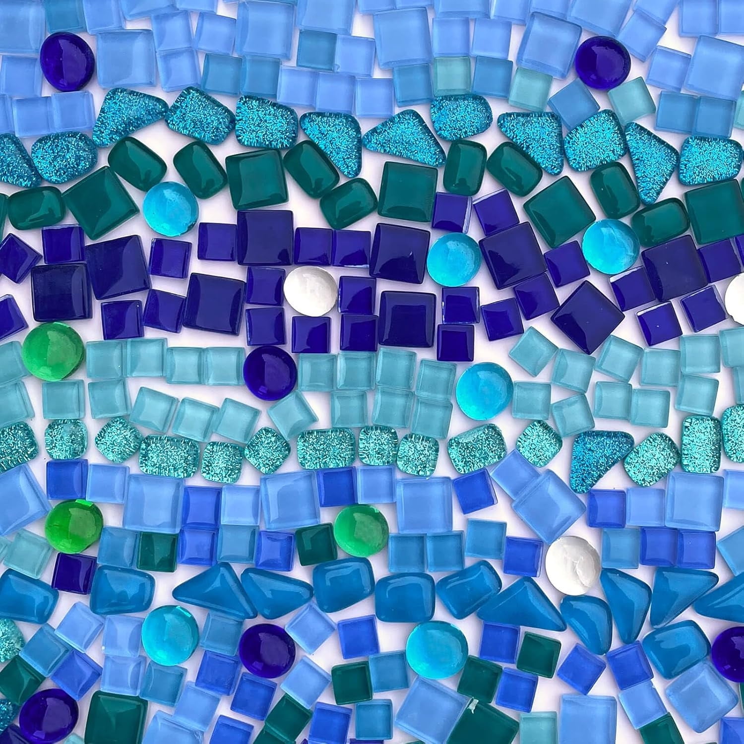120 Pieces Glass Mosaic Tiles Mix - Square, Triangle, Rectangle Shapes, Pink Purple Silver Color For DIY Crafts & Home Decor