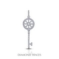 thumbnail image 1 of 0.56 Carat Total Natural Diamonds 18K White Gold Pave Setting Key Fashion Pendant, 1 of 1