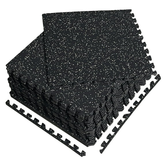 0.56 Inch EVA Foam Puzzle Exercise Mat - 12 Pieces for Home Gym, Shock-Absorbing Noise Reduction, Workout Equipment, Easy Assembly Gym Flooring