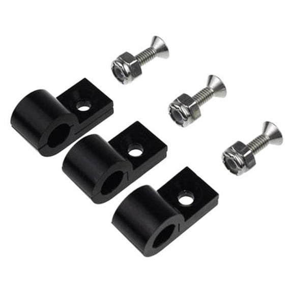 0.56 in. Polished Aluminum Line Clamps, Black - 6 Piece per Pack