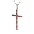 thumbnail image 1 of 0.57Ct Brilliant Round Cut Vvs1 Genuine Red Natural Garnet Solid 14K White Solid Gold Everyday Affordable Designer Necklace Pendant With 16" Solid Gold Chain, 1 of 6