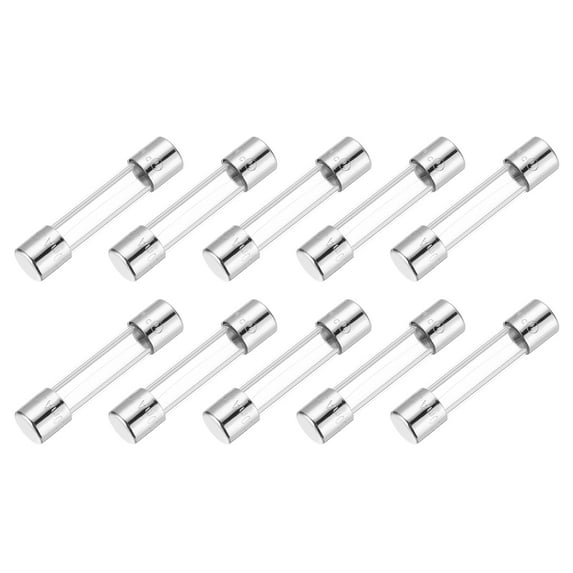 Uxcell 0.5A 250V Glass Fuses 6x30mm Time Delay Fuses Slow Blow Fuses 10Pcs