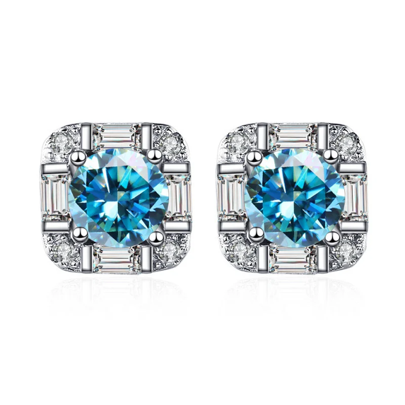 0.5Ct*2Pcs D Color Moissanite Stud Earrings For Women Solid 925 Sterling Silver Jewelry Daily Wear