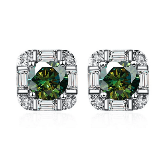 0.5Ct*2Pcs D Color Moissanite Stud Earrings For Women Solid 925 Sterling Silver Jewelry Daily Wear