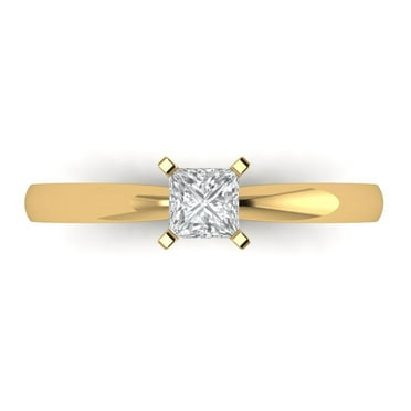 Solitaire Engagement Ring for Women - 0.5ct Moissanite in 14K Yellow Gold Promise Ring