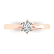 Solitaire Engagement Ring for Women - 0.5ct Moissanite in 18K Rose Gold Promise Ring