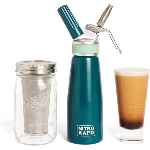 0.5L Nitro Coffee Maker, Aluminum Nitro Cold Brew Coffee Maker with Special Nitro Diffuser Nozzle & Cold Brew Maker for Making Nitro Cold Brew, 1 Pint/0.5L