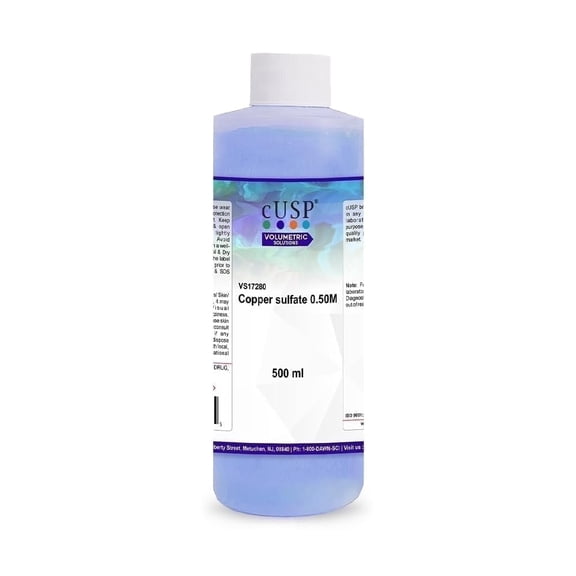 0.5M Copper (II) Sulfate Solution  500mL | High-Purity Laboratory Reagent for Chemical Analysis, Electroplating & Titration