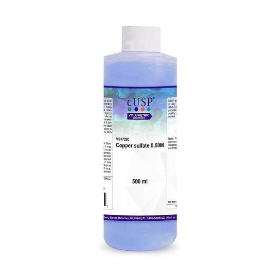 0.5M Copper (II) Sulfate Solution 500mL | High-Purity Laboratory Reagent for Chemical Analysis, Electroplating & Titration