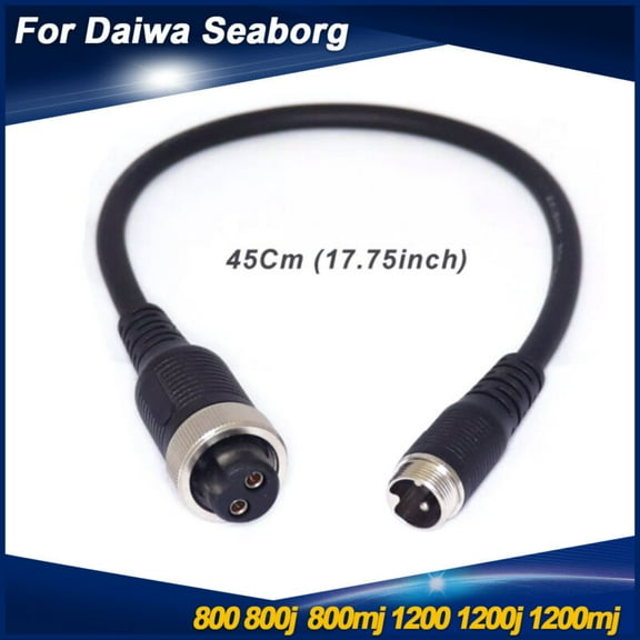 0.5M Electric Reel Battery Power Cable for Daiwa Seaborg 1200MJ 800MJ 1200 800 Super Mega Electric Reel Marine Power 3000 Fishing Reel Battery Power Air Cord 1.6FT/0.5M
