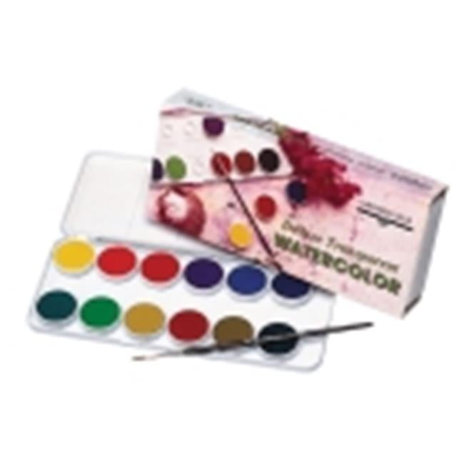 0.5Ml. Tube Non-Toxic Watercolor Paint With Brush Set- White- Set 12