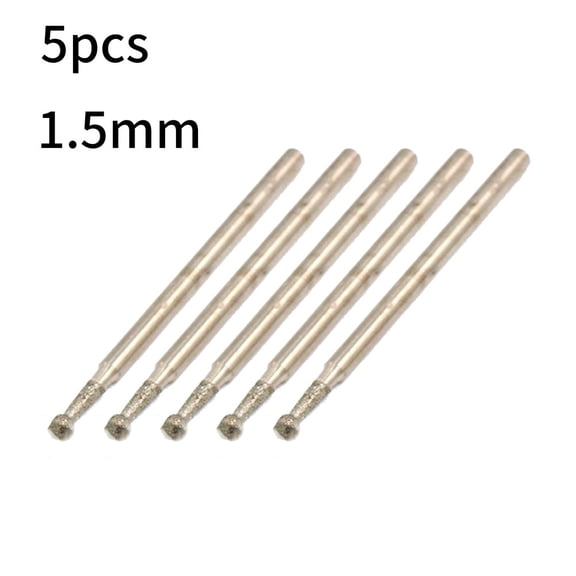 0.5Mm-300cmm Ball Round Rotary Diamond Burr Drill Bit Grinding Carving 5Pcs