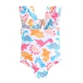 thumbnail image 1 of 0-5T Baby Girl One Piece Swimsuit Infant Girl Elegant Sunsuit Ruffled Swimwear Ruffle Bathing Suits - Dinosaur, 1 of 7