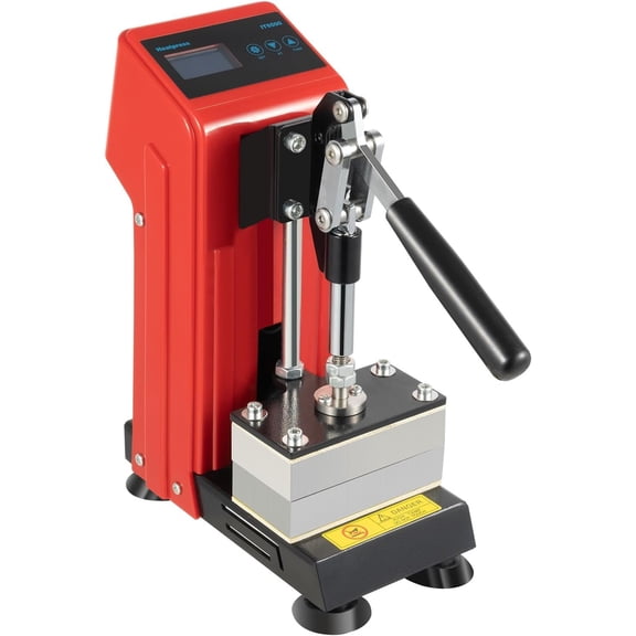 0.5T Hydraulic Heat Press Machine, 900w Mini Manual High Stamping Machine w/ 2.36'' X 4.72'' Heated Plates & LCD Controller Heavy Duty Press for Printing Heat Transfer Equipment