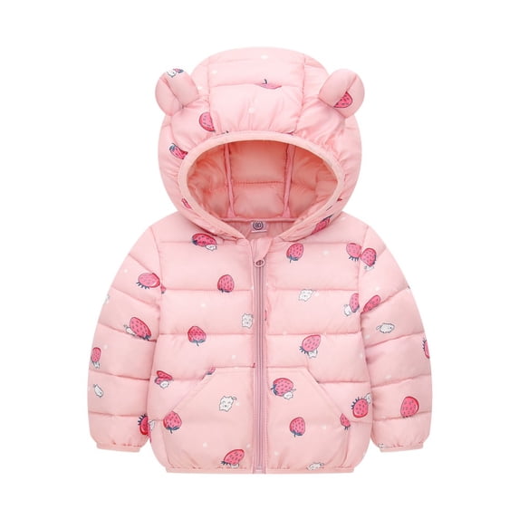 0-5T Winter Down Coats for Kids Baby Boys Girls Light Puffer Padded Jacket Bear Hoods Infant Outerwear With Poacket