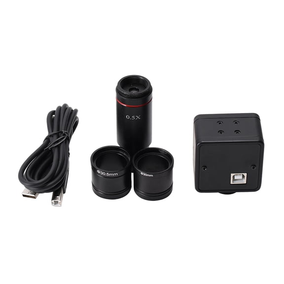 0.5X/1X Electronic Eyepiece with 30 & 30.5mm Adapter Industrial Camera 5MP CMOS USB Microscope Support for Win7/8/10