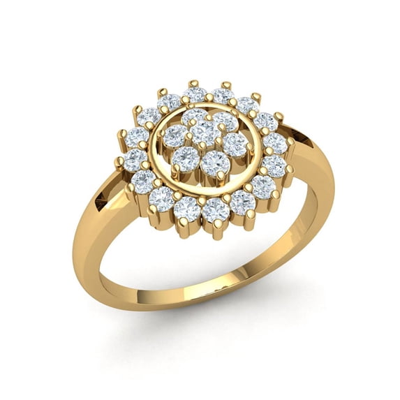 0.5carat Round Cut Diamond Prong Fancy Ladies Stylized Anniversary Ring Wedding Band Solid 10K Gold J SI2