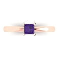 thumbnail image 1 of Solitaire Engagement Ring for Women - 0.5ct Natural Amethyst in 14K Rose Gold Promise Ring, 1 of 6