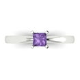 thumbnail image 1 of Solitaire Engagement Ring for Women - 0.5ct Simulated Alexandrite in 14K White Gold Promise Ring, 1 of 6