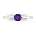 thumbnail image 1 of Solitaire Engagement Ring for Women - 0.5ct Natural Amethyst in 14K White Gold Promise Ring, 1 of 6