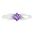thumbnail image 1 of Solitaire Engagement Ring for Women - 0.5ct Simulated Alexandrite in 14K White Gold Promise Ring, 1 of 8